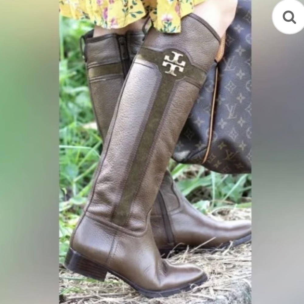 Tory Burch Brown Alaina Leather 30mm Knee High Boots
